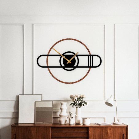 Round wooden wall clock