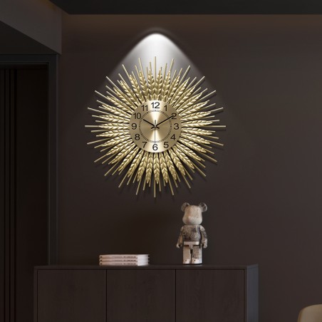 Elegant Gold Sunburst Wall Clock