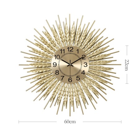 Elegant Gold Sunburst Wall Clock