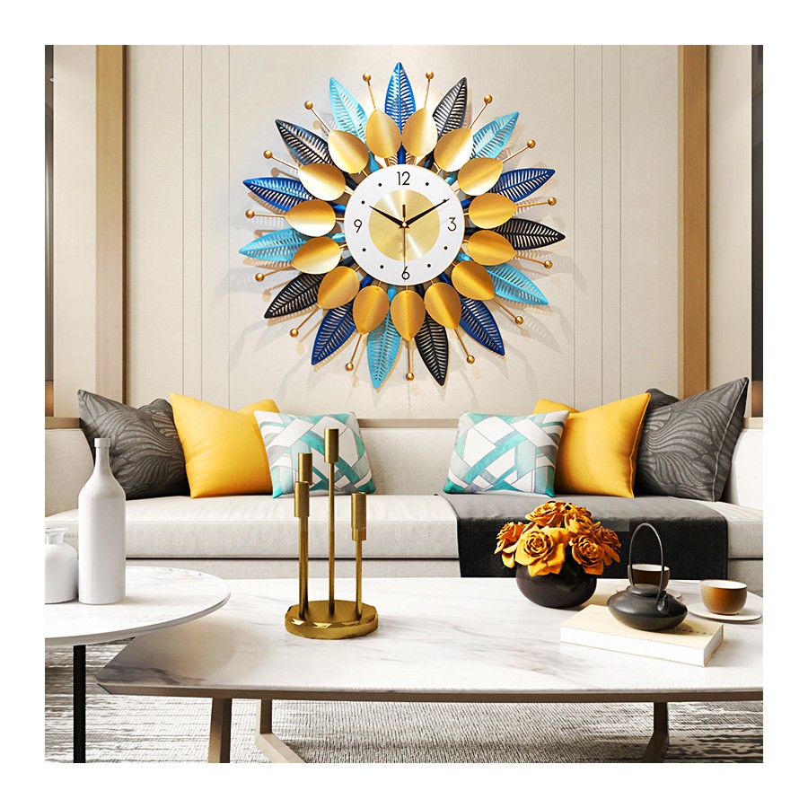 Vibrant Leaf Pattern Wall Clock