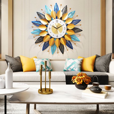 Vibrant Leaf Pattern Wall Clock