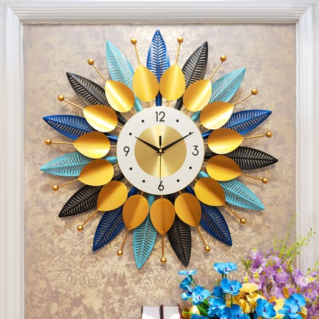 Vibrant Leaf Pattern Wall Clock