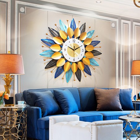 Vibrant Leaf Pattern Wall Clock