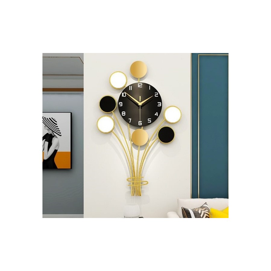 Abstract Black & Gold Wall Clock