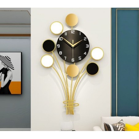 Abstract Black & Gold Wall Clock