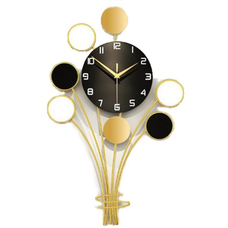Abstract Black & Gold Wall Clock