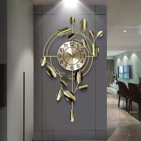 Modern Gold Leaf Circular Wall Clock