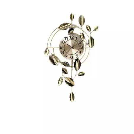 Modern Gold Leaf Circular Wall Clock