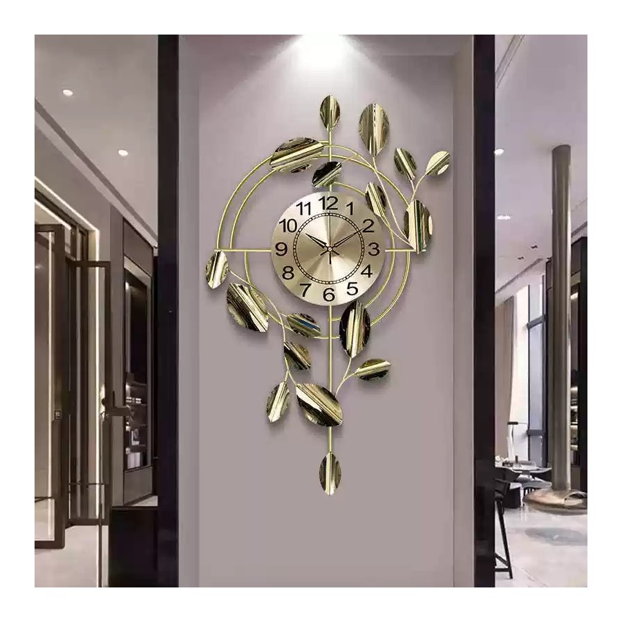 Modern Gold Leaf Circular Wall Clock
