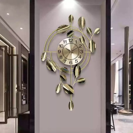 Modern Gold Leaf Circular Wall Clock